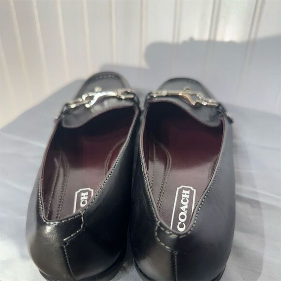 Coach Dorie Black Leather Bit Loafers Size 7.5M Equestrian Horsebit Flats Shoes - Picture 6 of 10